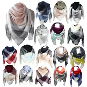 Gloop Damen Strickschal Kariert Karo Halstuch Casual XXL Deckenschal 140x140cm - Bild 1 von 28