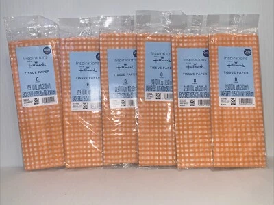 Hallmark Tissue Paper 48-sheet: Simple Orange Plaid For Spring/Easter/Halloween - Image 1 of 3