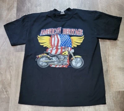 Camiseta Gráfica Bandera Patriótica American Heritage Bike Motocicleta Talla M Foto 1 de 4
