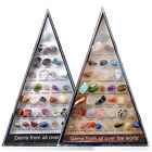 Rock & Mineral Collection 36pcs Geology Gem Kit in a Display Case for Kids