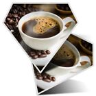2 x Diamond Stickers 7.5 cm - Coffee Cup & Beans Cafe Shop  #21369