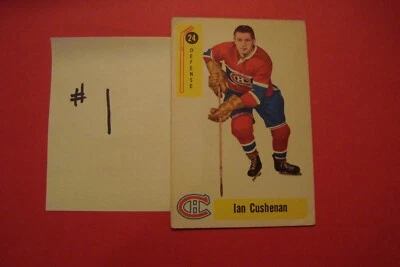 1958 59 Parkhurst Hockey Card # 24 Ian Cushenan Rookie Montreal Canadiens 1-2 - Image 1 of 4