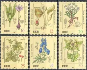 RDA 1982 Yvert 2341/46 plantas venenosas flores MNH VF - Imagen 1 de 1