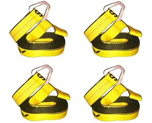 4pk 2in x 30ft Winch Straps with Delta-Ring Hook Tie Down Straps 3333LBS WLL - Picture 1 of 12