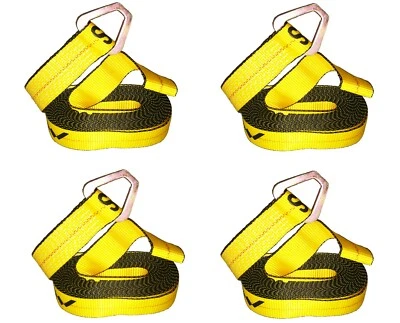 4pk 2in x 30ft Winch Straps with Delta-Ring Hook Tie Down Straps 3333LBS WLL - Image 1 of 4