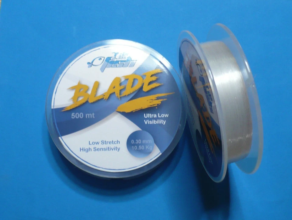 2 bobine Filo BLADE mulinelli,lenze,tuttapesca,trasparente, 0,30 mt.500   - Immagine 1 di 1