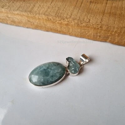 Colgante de piedras preciosas de aguamarina y fila de aguamarina de plata de ley 925 PG5852 Foto 1 de 4