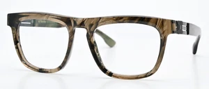 IC! BERLIN Brille Liam Brown Driftwood Glanz Viereck Leicht Acetat Massiv Large - Picture 1 of 7
