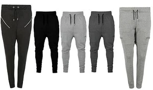 New Mens PQ Slim Fit Tracksuit Bottoms Skinny Jogging Joggers Sweat Pant Trouser - Picture 1 of 5
