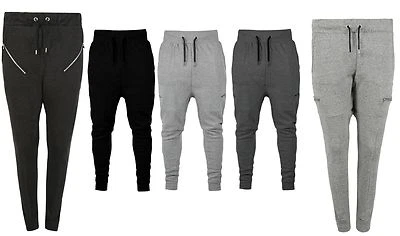 New Mens PQ Slim Fit Tracksuit Bottoms Skinny Jogging Joggers Sweat Pant Trouser - Image 1 of 2