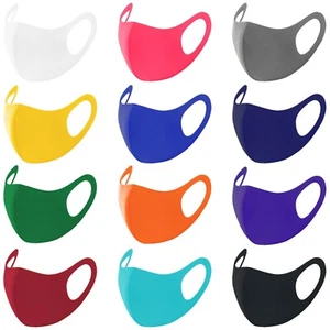 12 PACK Unisex Kids Bright Solid Colors Lightweight Washable Reusable Face Mask - Picture 1 of 2