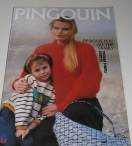 PINGOUIN FAMILY # HS 06 22 DESIGNS INCL. 2 BEGINNERS NEW - VERY OLD PRINT - Picture 1 of 12