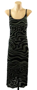 BNWT DANGERFIELD Womens Size 12 Black Velvet Midi Dress Mesh Stretch Punk Grunge - Picture 1 of 11