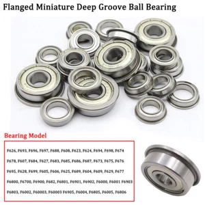 Flanged Miniature Deep Groove Ball Bearing Metal Shielded Bearing Bore 2mm-12mm - Picture 1 of 12