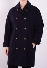 C&A Damen Mantel Jacke Coat Gr.14 (DE 44) 100% Schurwolle Navy Blau 104830