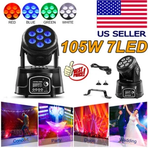7x15W Moving Head Stage Light 105W 7 LED RGBW DMX DJ Disco Stage Party Lighting - Picture 1 of 12