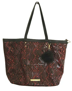 Bolso de Mano Gianni Bini Rojo Serpiente Cartera Nuevo con Etiquetas Cerrado Pequeño Bolso con Cremallera Llavero - Imagen 1 de 5