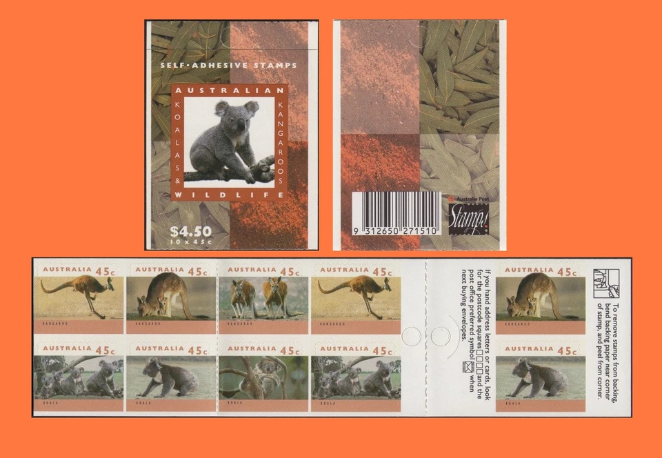 1994 Australian Wildlife Koalas & Kangaroos Booklet Peel & Stick MNH - Image 1 of 1