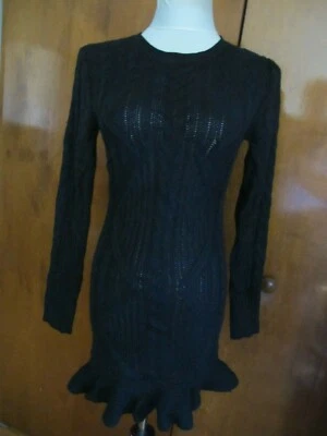 Mini vestido suéter negro detallado UNIF para mujer mediano (se adapta a pequeño) Foto 1 de 4