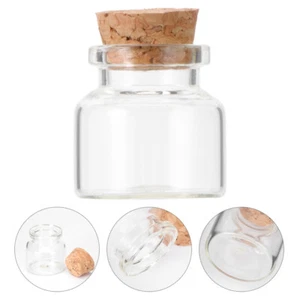 20 Pcs Glass Bottle Wood Cork Wishing Jars Little Bottles with Lids - Picture 1 of 12