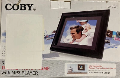 New Coby 7" Widescreen Digital Photo Frame with MP3 Player DP-768 - Image 1 of 4
