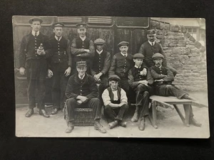 Railway Station Staff Barnoldswick Lancashire Real Photo Postcard P58 - Imagen 1 de 2