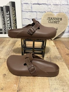 Birkenstock Boston EVA Zuecos Sin Cordones Zapatos Marrón Talla Para Hombre 11 44 Nuevo - Imagen 1 de 10