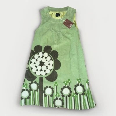 Mini Boden Green Corduroy Floral Jumper Dress  11-12 Years Casual School - Image 1 of 4