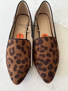Olivia and Kate schwarze Leoparden-Slipper Halbschuhe Wildleder wie Damen 7 neu mit Etikett Raucher - Bild 1 von 5