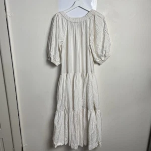 Zimmermann White Viscose Midi Dress Size 2 Smock Short Sleeve - Bild 1 von 16