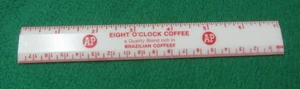 A & P Vintage Eight O'Clock Kaffee Werbung Lineal A&P Atlantic Pacific Tea Co - Bild 1 von 6