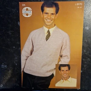 Vintage Knitting Patterns - Sirdar #C8170 - Mens Sweaters - Excellent Condition - Picture 1 of 3