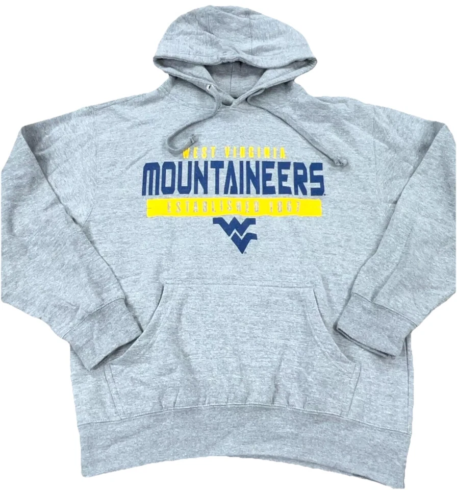 West Virginia Mountaineers Sudadera con Capucha Hombres Gris Medio Sudadera Suéter WVU 82 Foto 1 de 4