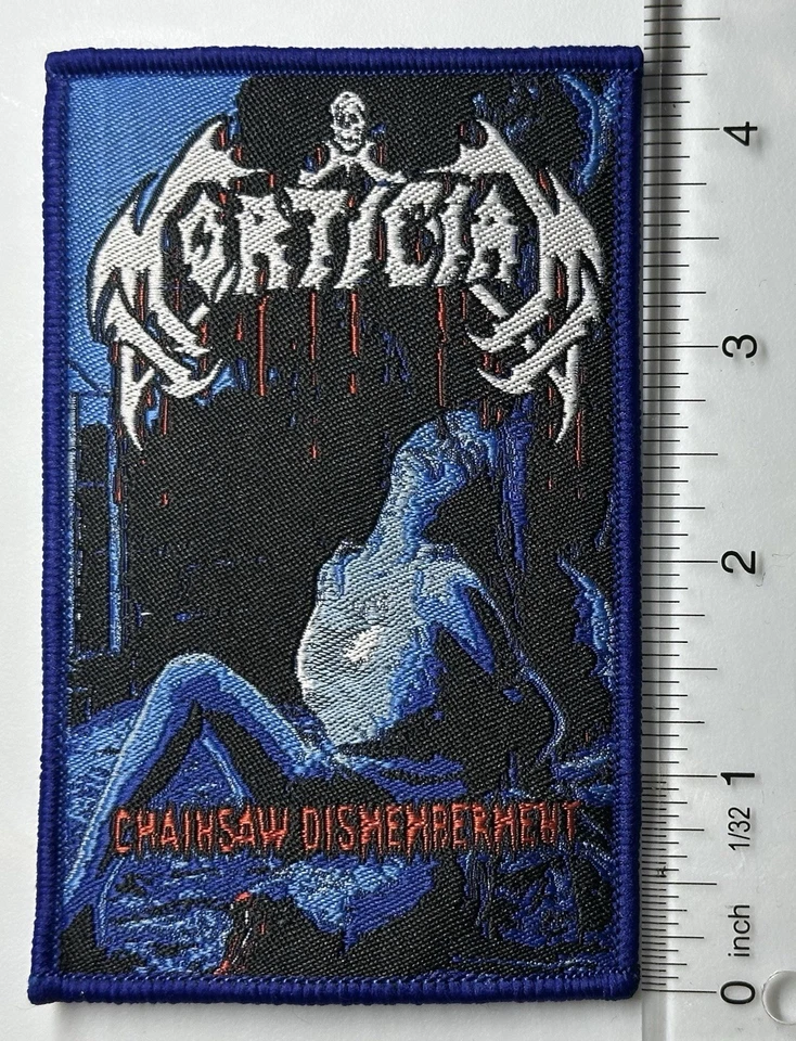 mortician chainsaw dismemberment Blue Border Woven Patch  - Image 1 of 1