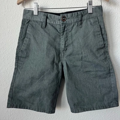 Volcom Youth True To This Shorts Gray Size 26 Front Cotton Blend Chino - Image 1 of 4