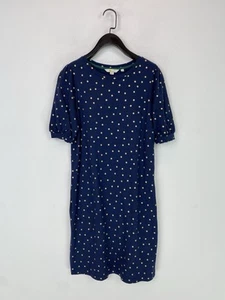 Boden Navy Golden Dots Mini T-Shirt Dress Pleated Short Sleeve Size UK 12 R - Picture 1 of 9