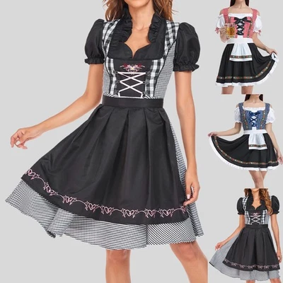 Women's Oktoberfest Beer Bavarian Dirndl Maid Fancy Dress German Cosplay Costume