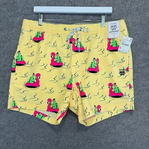 Party Pants River Dino Shorts Mens XL Stretch Trunks Unlined Graphic Dinasaur - Picture 1 of 18