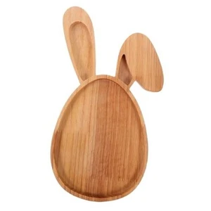 Solid Wood Charcuterie Board, Bunny Shaped Dishware Plate, Easter Themed - Picture 1 of 8