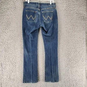 Pantalones de mezclilla Wrangler para mujer 7 azules elásticos tiro medio corte bootcut Q-Baby - Imagen 1 de 13