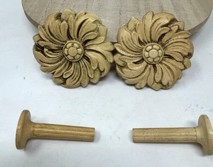 Vintage Kirsch Curtain Drapery Tieback Holders Rosette Shabby - Picture 1 of 5