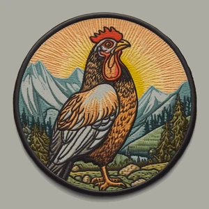 Chicken Patch Iron-on Applique Farm Animal Badge Rooster Duck Pond Bird Decor - Picture 1 of 12