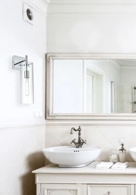 APLIQUE DE PARED PANTALLA CRISTAL PARA COMEDOR DORMITORIO O BAÑO LÁMPARA CROMADA Foto 1 de 4