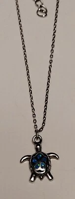  ICE CARATS 925 9"+ 1" Created Opal Sea Turtle Anklet. EUC Pre-owned - Image 1 of 4