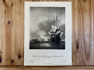 The Cannon Shot by Willem Van de Velde Antique Picture Print from c.1920's - Picture 1 of 7