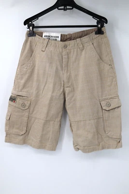 Nuevo con etiquetas Pantalones Cortos de Carga Abercrombie & Fitch Para Hombres 32 Bolsillos de Algodón a Cuadros Cordón Foto 1 de 4