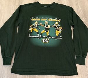 Vtg ‘01 Green Bay Packers Shirt Women’s XL Green Long Sleeve Brett Favre Graphic