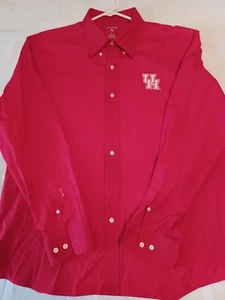 Houston Cougars Shirt Mens XL Red Long Sleeve Button Down Antigua NCAA Big12 - Picture 1 of 6
