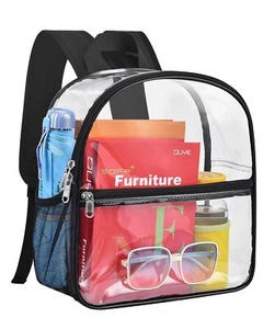 Small Clear Backpack Transparent Stadium Approved Mini Bag for Concerts Festival - Picture 1 of 7