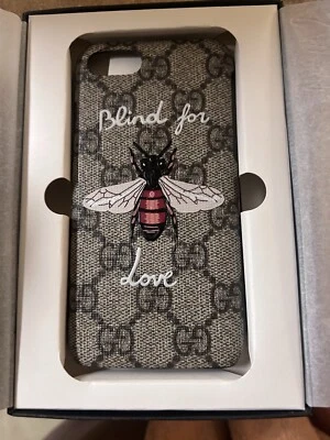 古驰 I-Phone 7 SUPREME 帆布签名蜜蜂手机壳全新带标签带盒 — 第 1/2 张图片